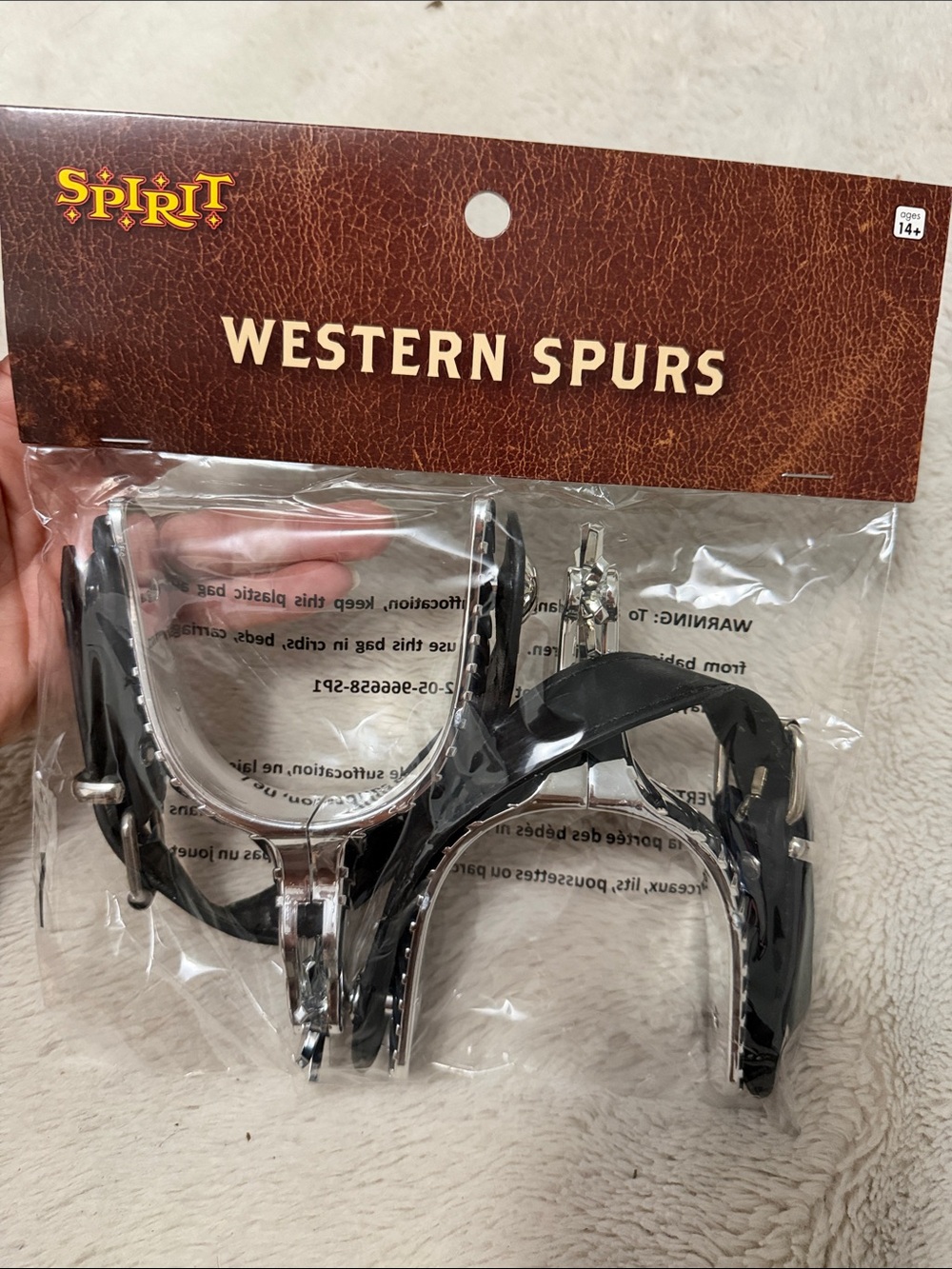 Spirit Black and Silver Western Spurs Set